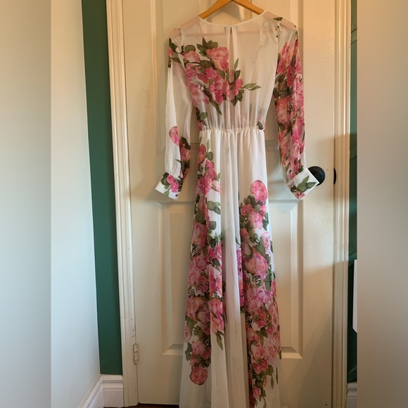 Sheer long floral dress - Picture 3 of 7